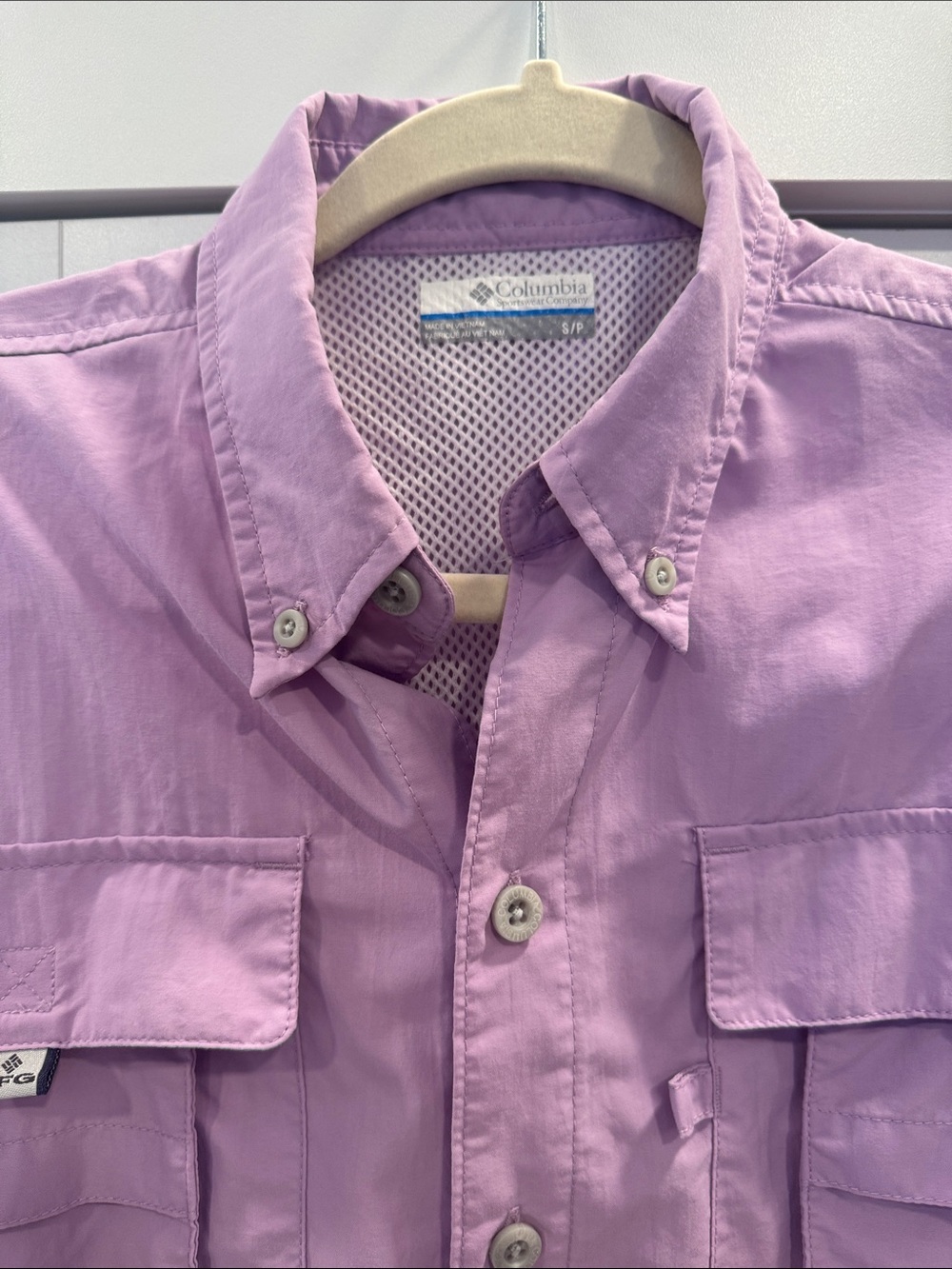 COLUMBIA / Men’s Lilac PFG Button Down / Small / Activewear Outdoor Lightweight